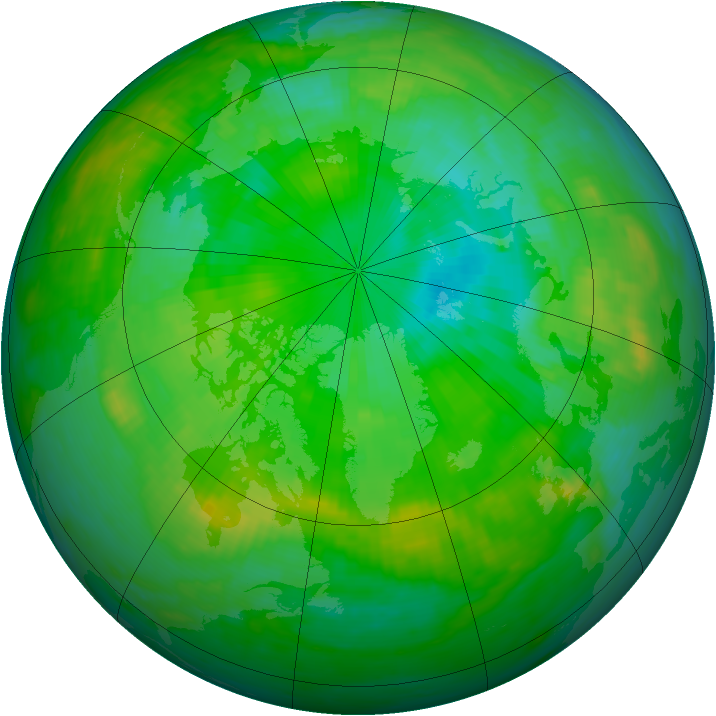 Arctic ozone map for 26 July 1985